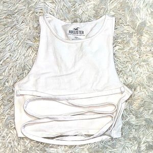 Hollister White Crop Tank Top